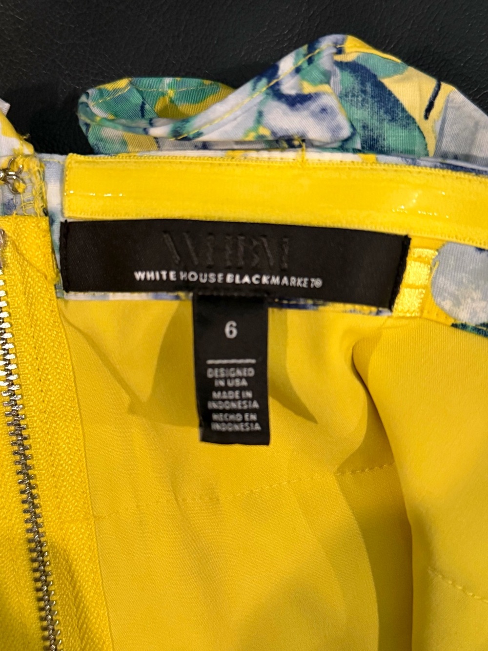 White House Black Market Floral Bustier Top-Yellow, Blue, Green - Picture 4 of 4